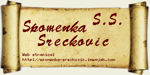 Spomenka Srećković vizit kartica